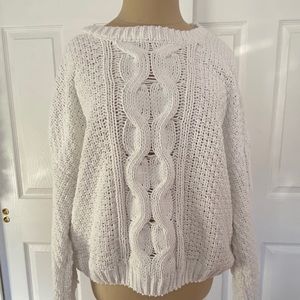 Garage White Cable Knit Sweater